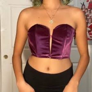 WOT Victoria's Secret Dream Angels Purple
Velvet & Lace strapless crop